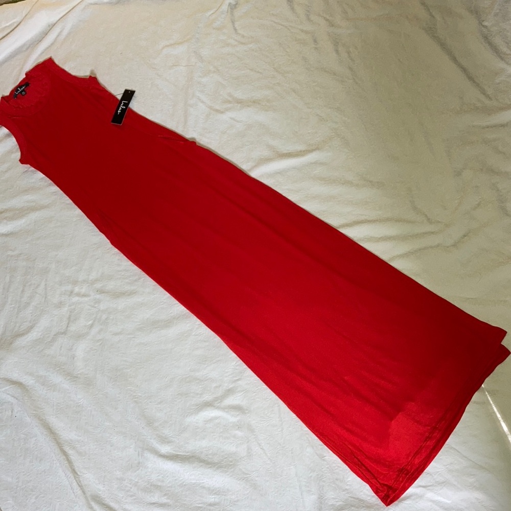 Lulu’s Red Sleeveless Maxi with slit sz XS NWT